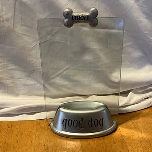 New.  3 pc glass frame set to show love to your dog. 5”-7” frame with “ treat”